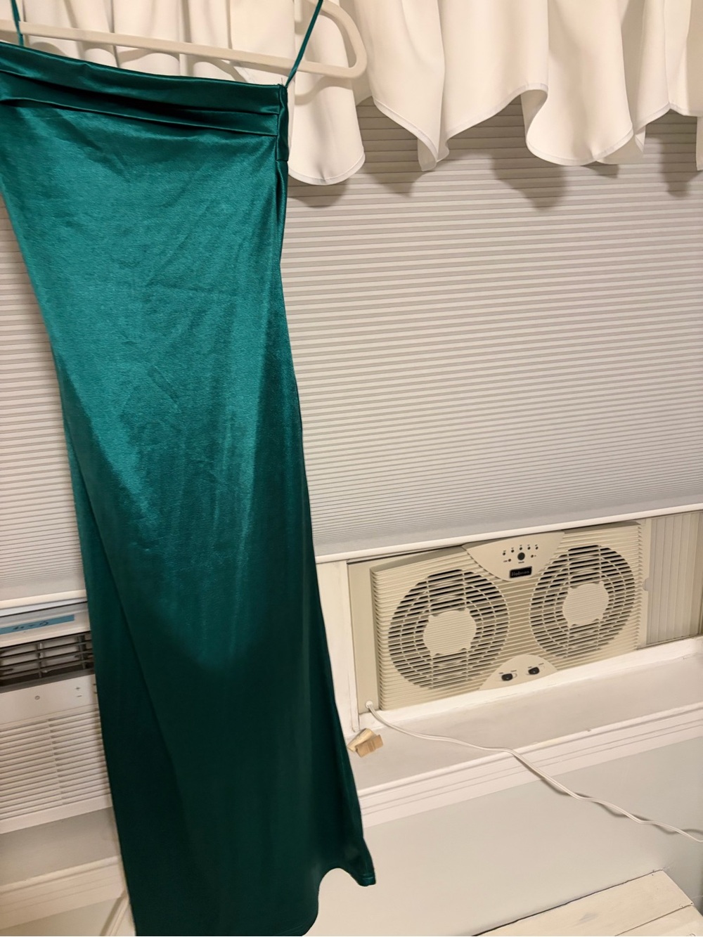 Emerald Satin Maxi Slip Skirt